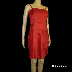 Stunning Red CALVIN KLEIN Satin-esque Dress Size 8 Holidays Dance Cockta…